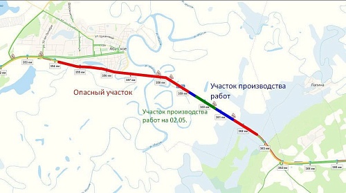 Дорожники сообщили, в какие часы на трассе Тюмень - Омск у Абатского введено двустороннее движение
